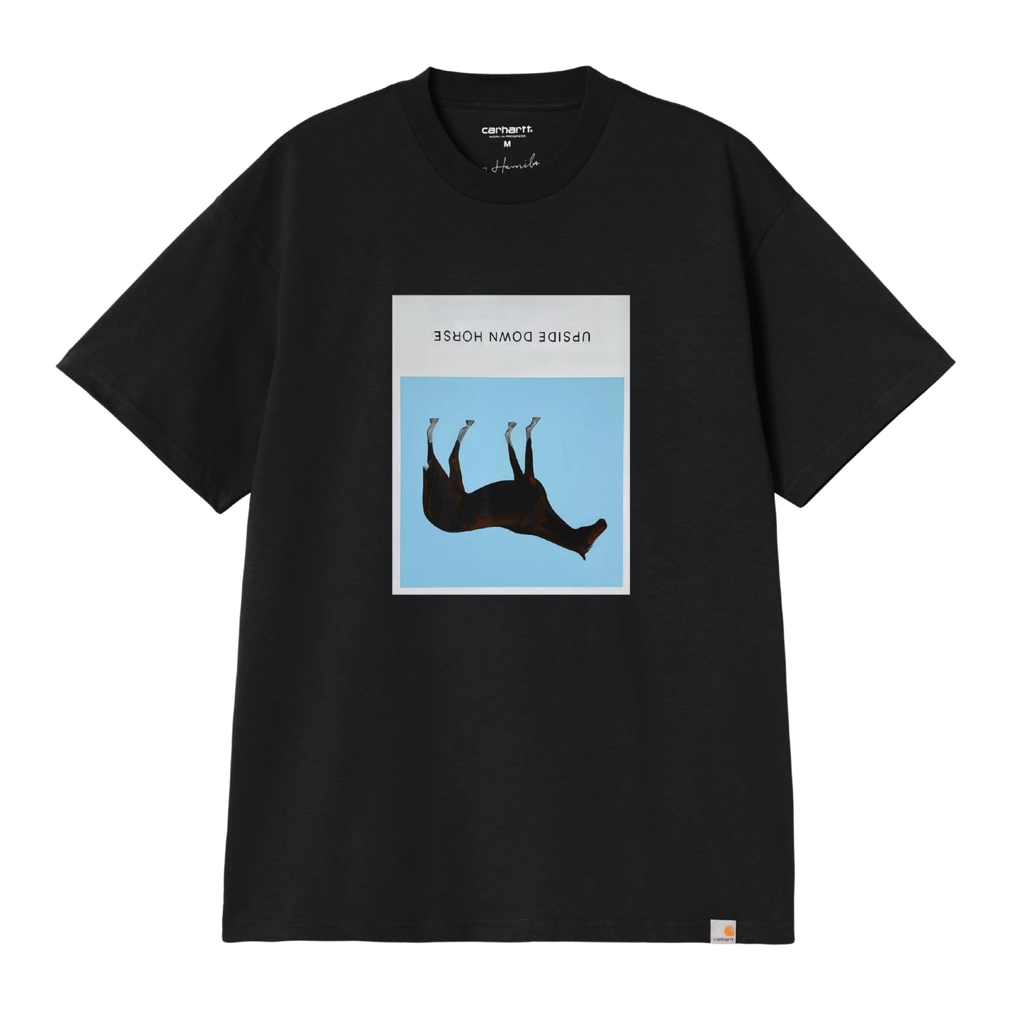 T-Shirt de manga curta para homem Carhartt WIP Sean Hamilton 02 em Preto. Foto da parte da frente.