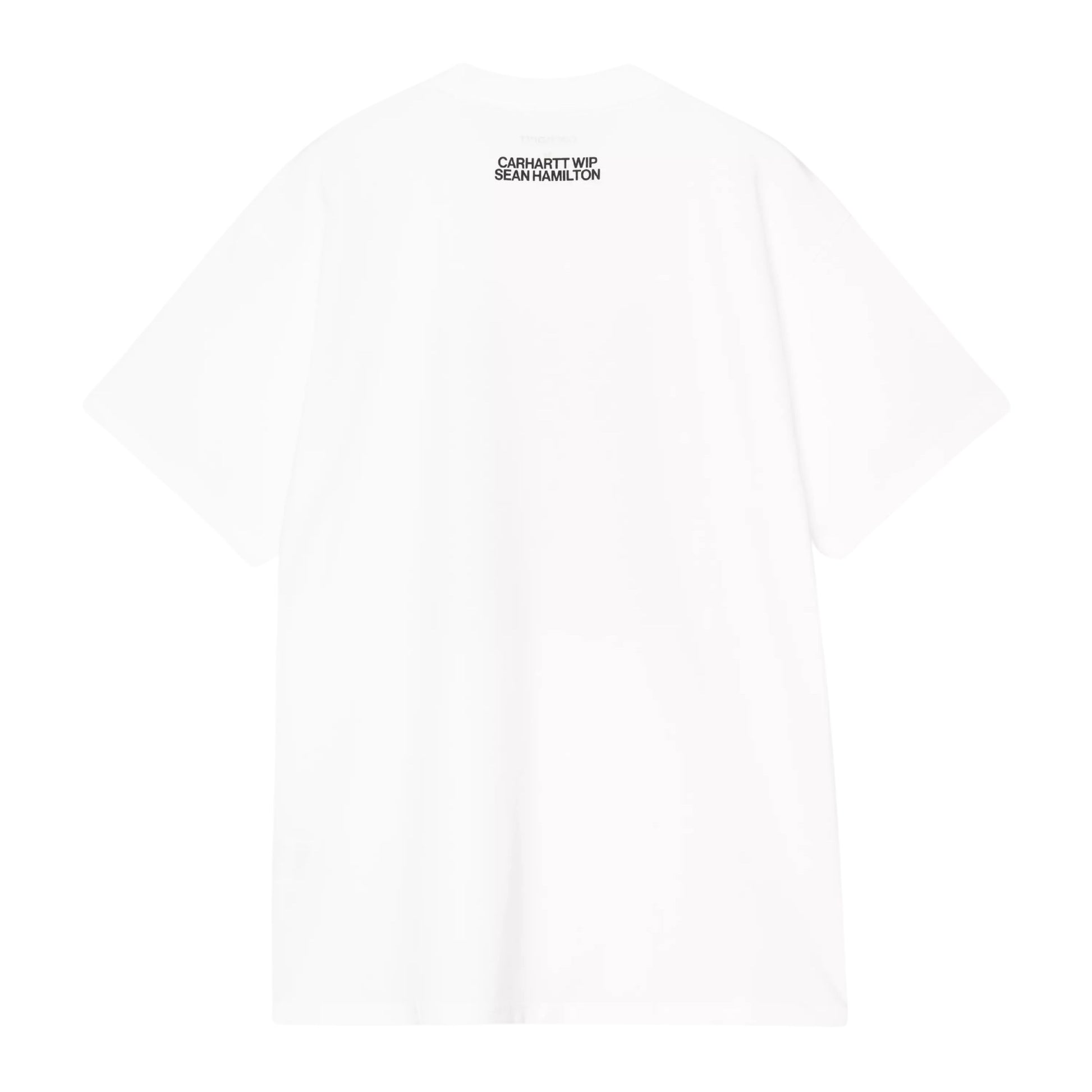 T-shirt de manga curta para homem Carhartt WIP Sean Hamilton 02 em Branco. Foto da parte de trás.
