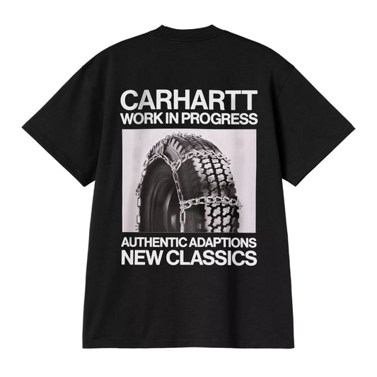 T-Shirt de manga curta para homem Carhartt WIP Sean Hamilton 03 em Preto. Foto da parte de trás.
