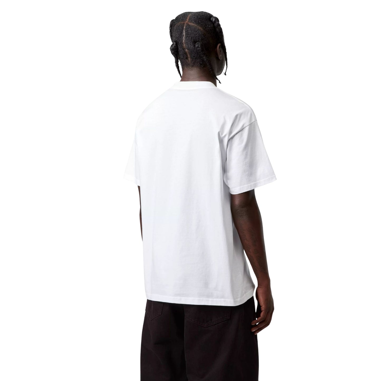 T-Shirt de manga curta para homem Carhartt WIP Shattered em Branco. Foto da parte de trás, vestida.