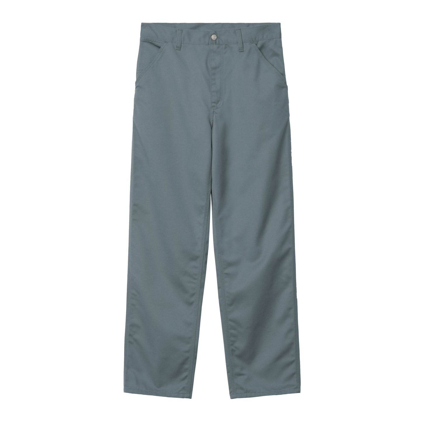 Calça para homem Carhartt WIP Simple em Cozy Blue Rinsed. Foto da parte da frente.
