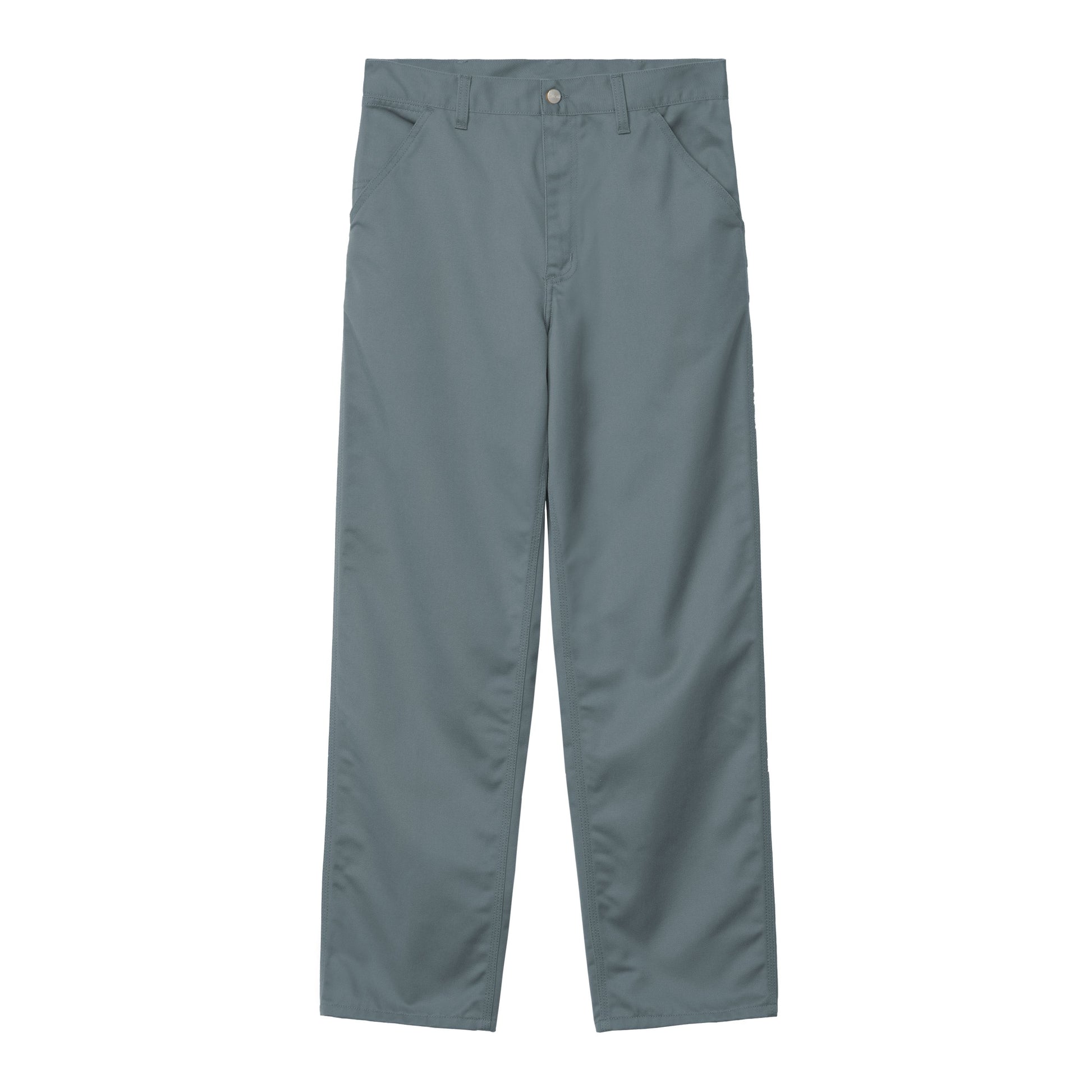 Calça para homem Carhartt WIP Simple em Cozy Blue Rinsed. Foto da parte da frente.