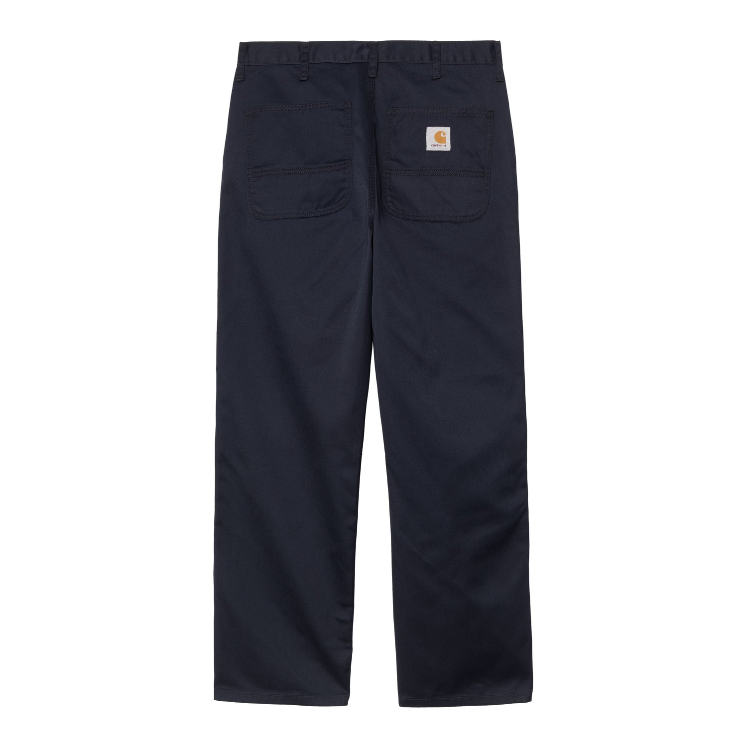 Calças para homem Carhartt WIP Simple em Dark Navy Rinsed. Foto da parte de trás.