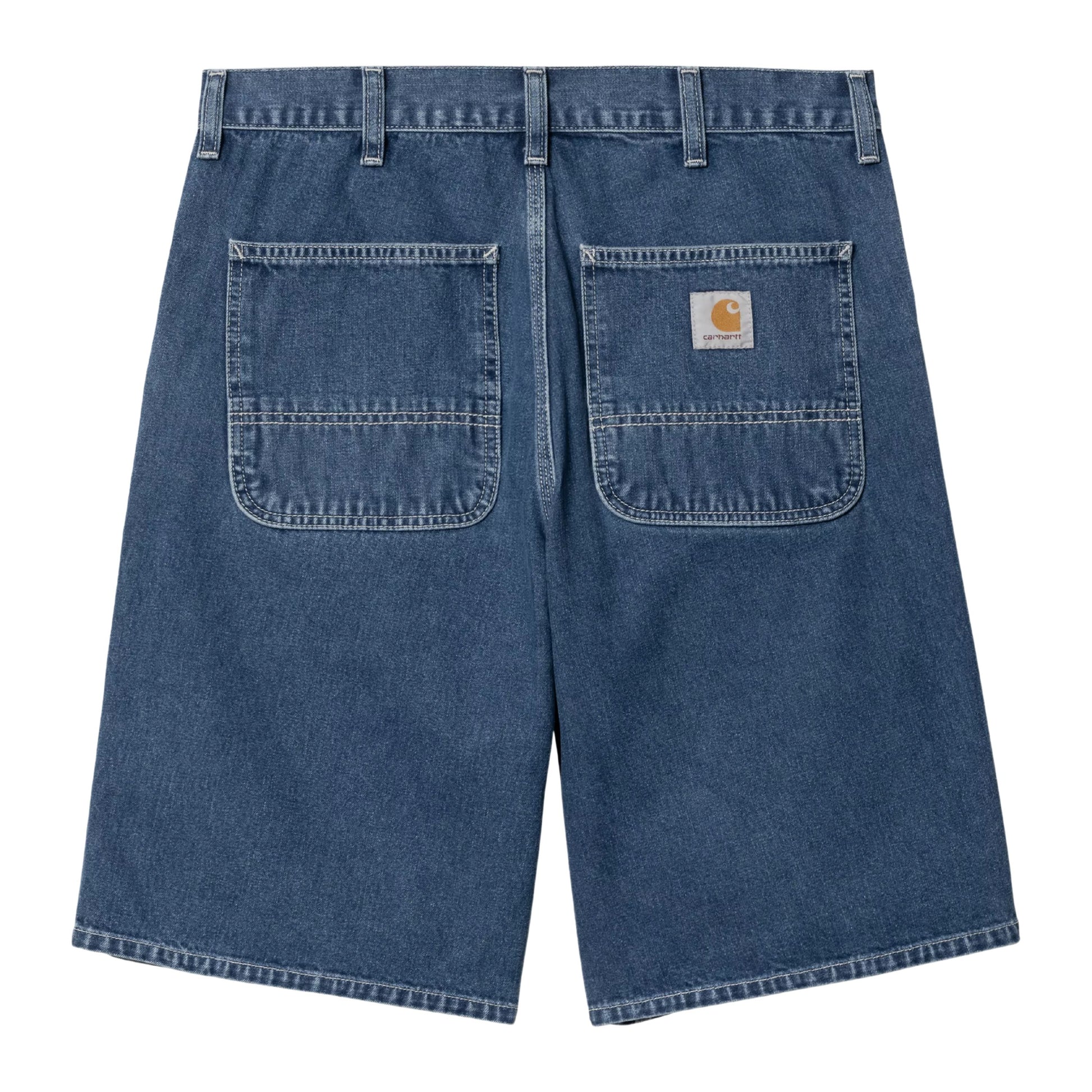 Calções de ganga para homem Carhartt WIP Simple em Azul stone washed. Foto da parte de trás.