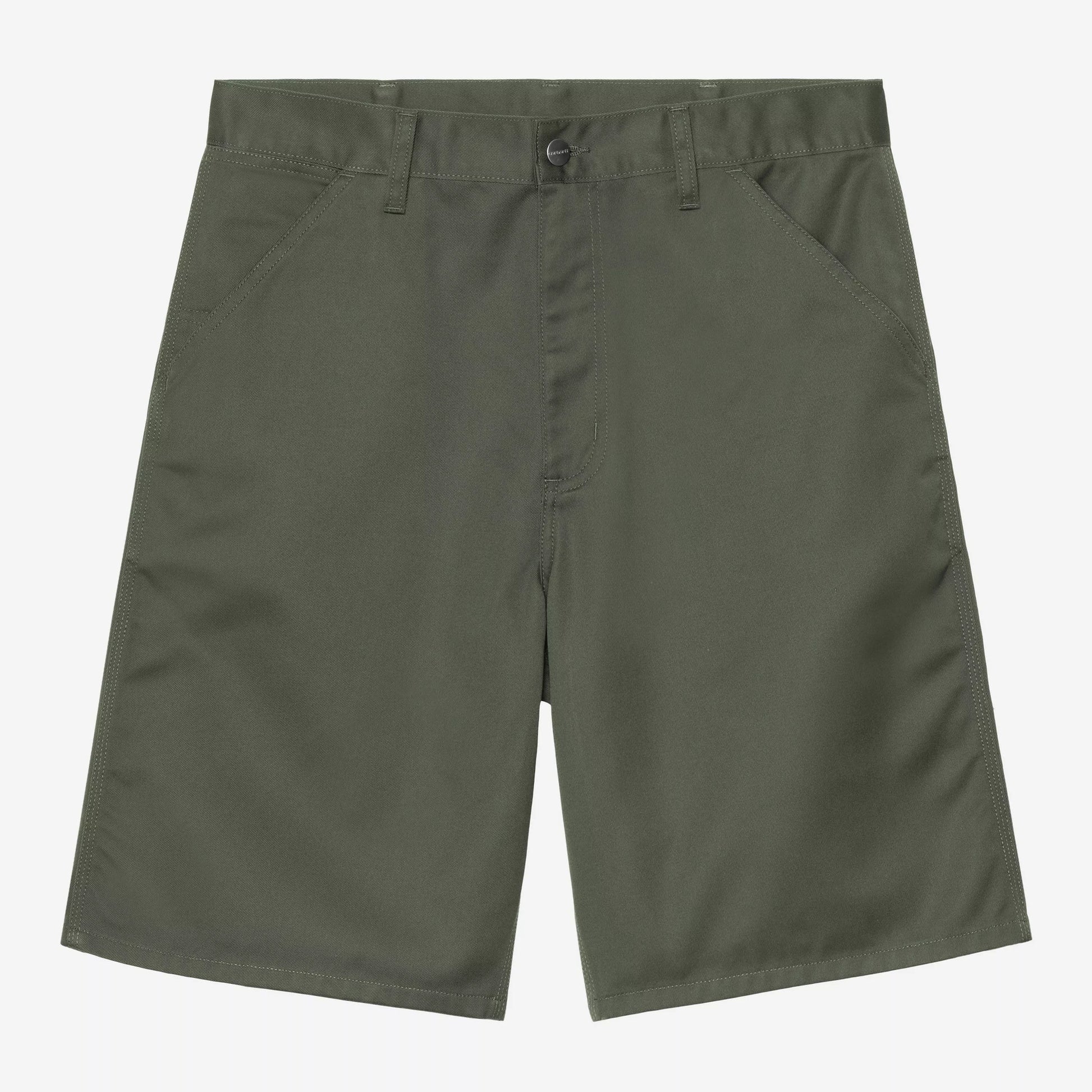 Calção para homem Carhartt WIP Simple em Opuntia. Foto da parte da frente.