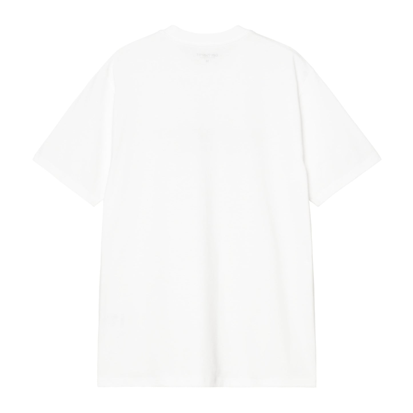 T-shirt de manga curta para homem Carhartt WIP Solar Chrome Script em Branco. Foto da parte de trás.