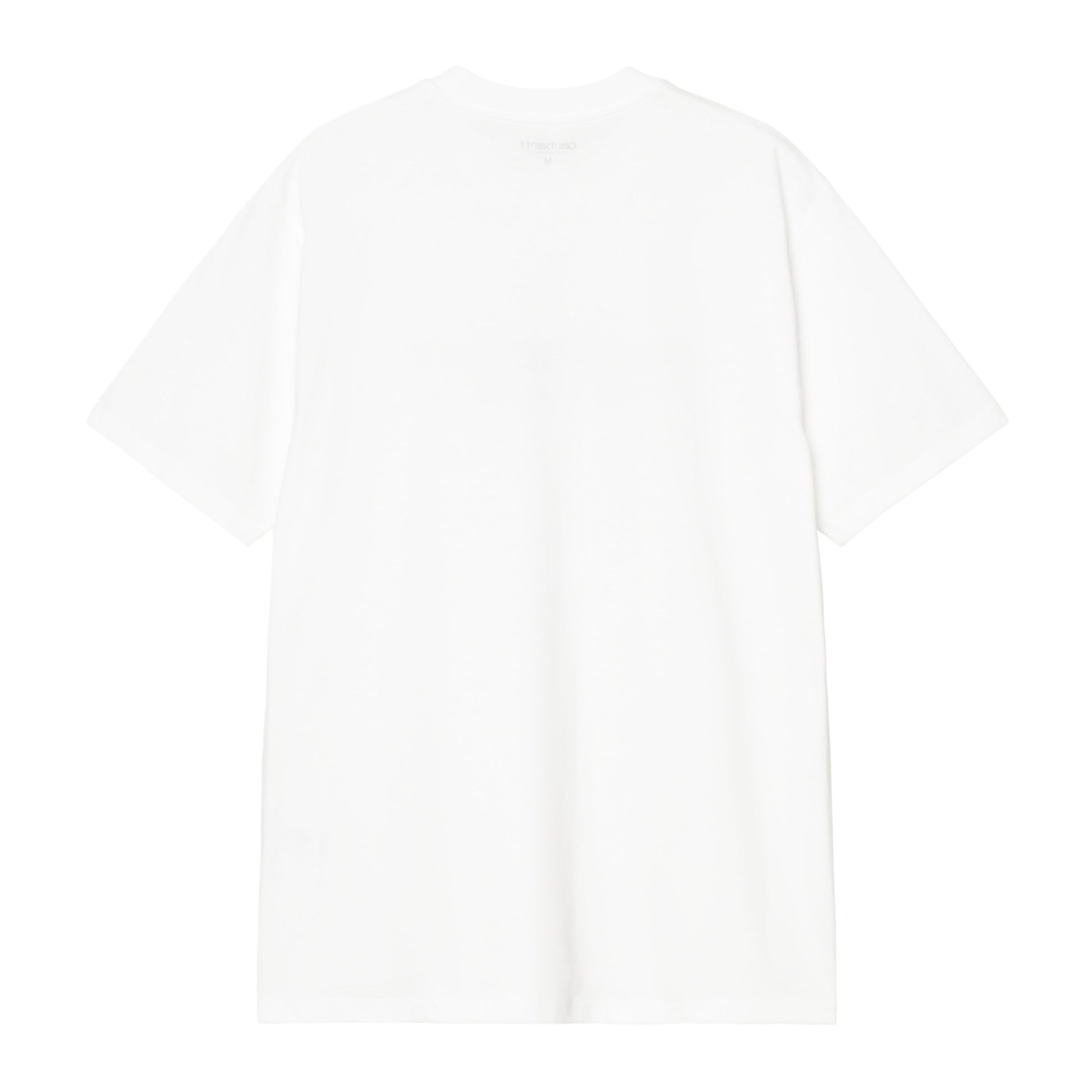 T-shirt de manga curta para homem Carhartt WIP Solar Chrome Script em Branco. Foto da parte de trás.