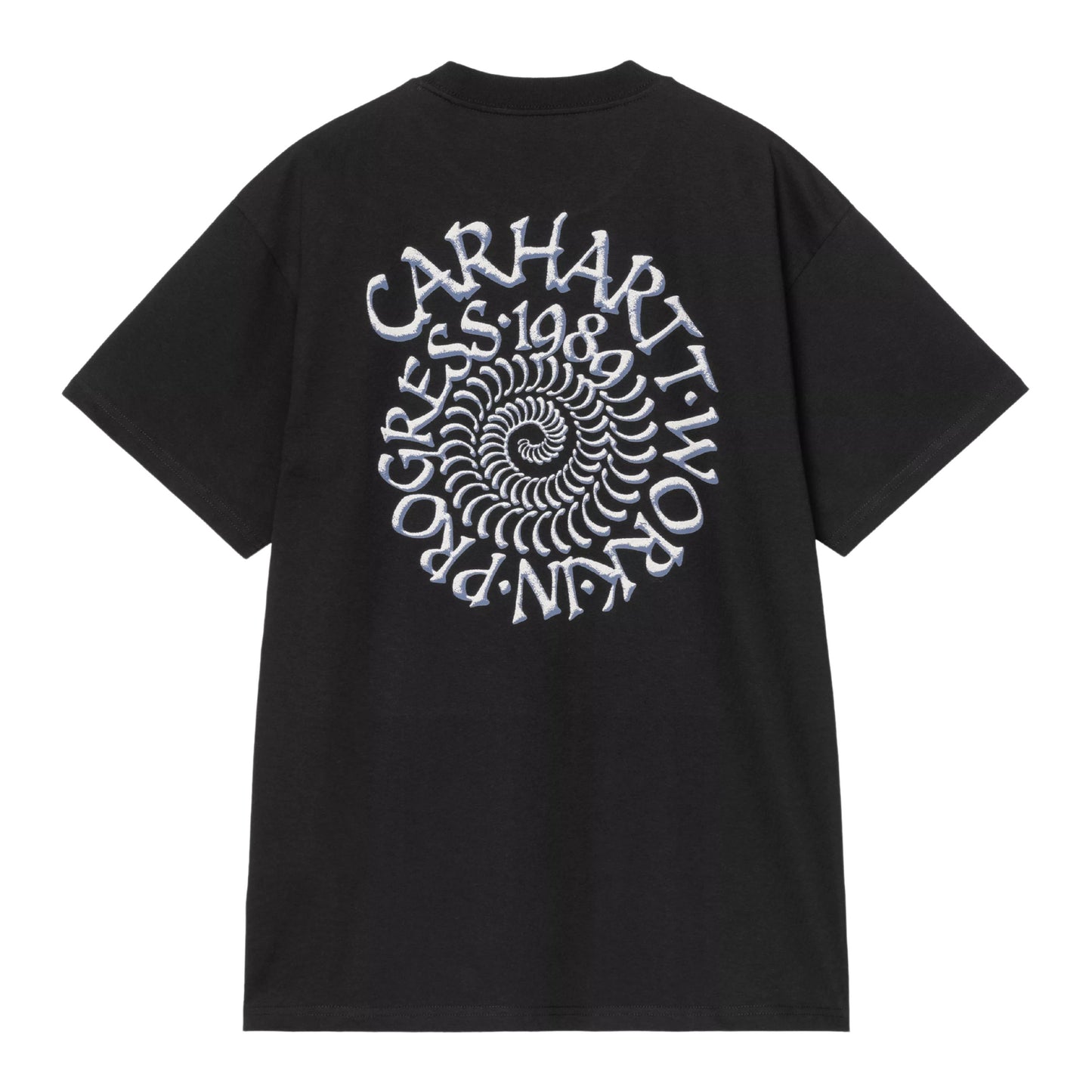 T-Shirt de manga curta para homem Carhartt WIP Spirals em Preto. Foto da parte de trás.