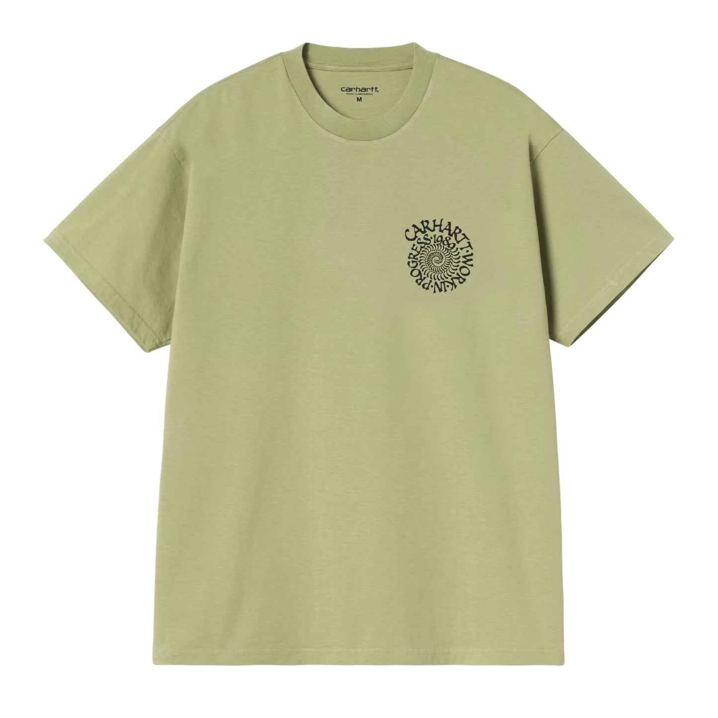 T-Shirt de manga curta para homem Carhartt WIP Spirals em Verde Gentle. Foto da parte da frente.