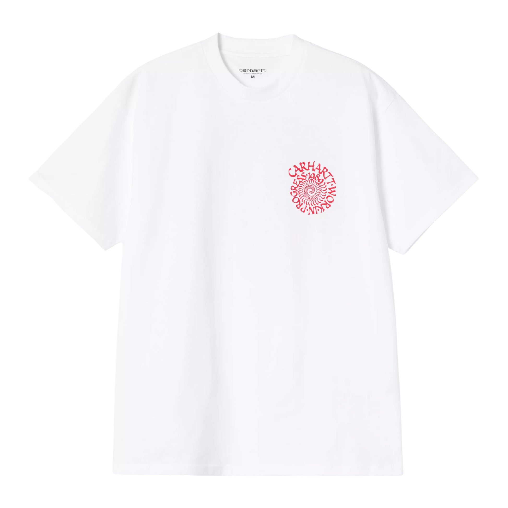 T-Shirt de manga curta para homem Carhartt WIP Spirals em Branco. Foto da parte da frente.