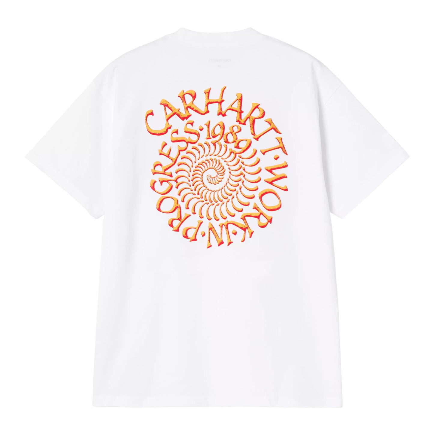 T-Shirt de manga curta para homem Carhartt WIP Spirals em Branco. Foto da parte de trás.