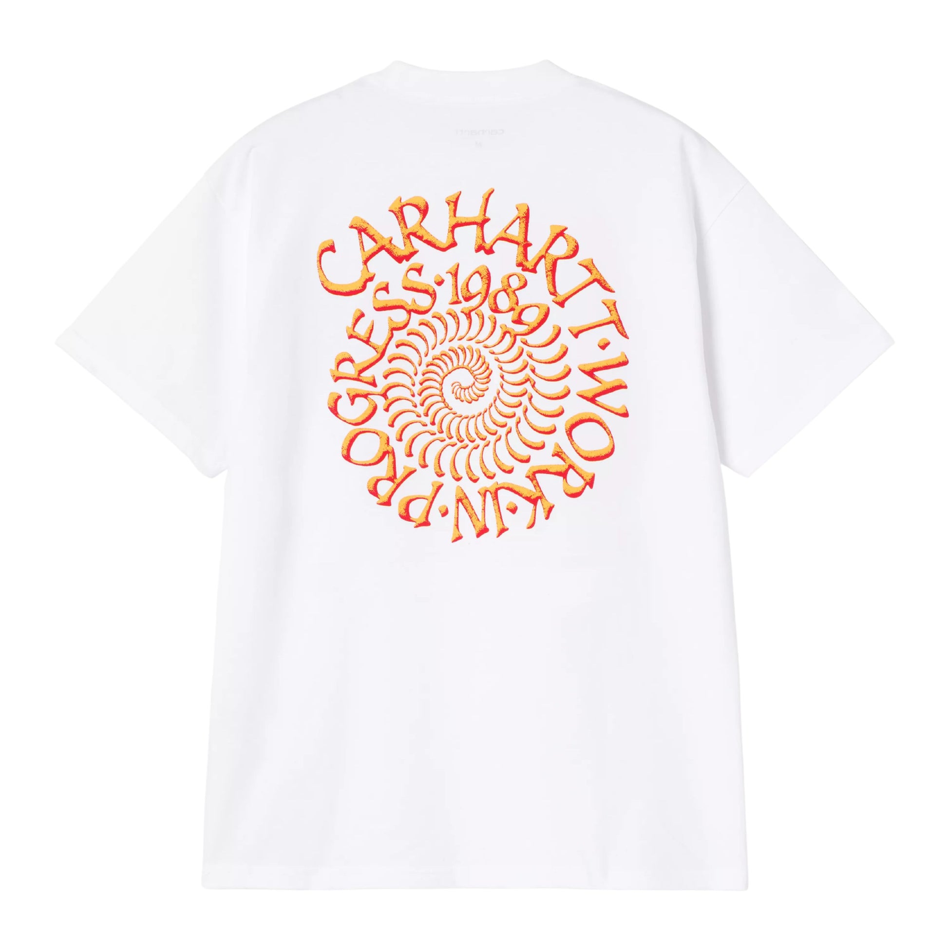 T-Shirt de manga curta para homem Carhartt WIP Spirals em Branco. Foto da parte de trás.