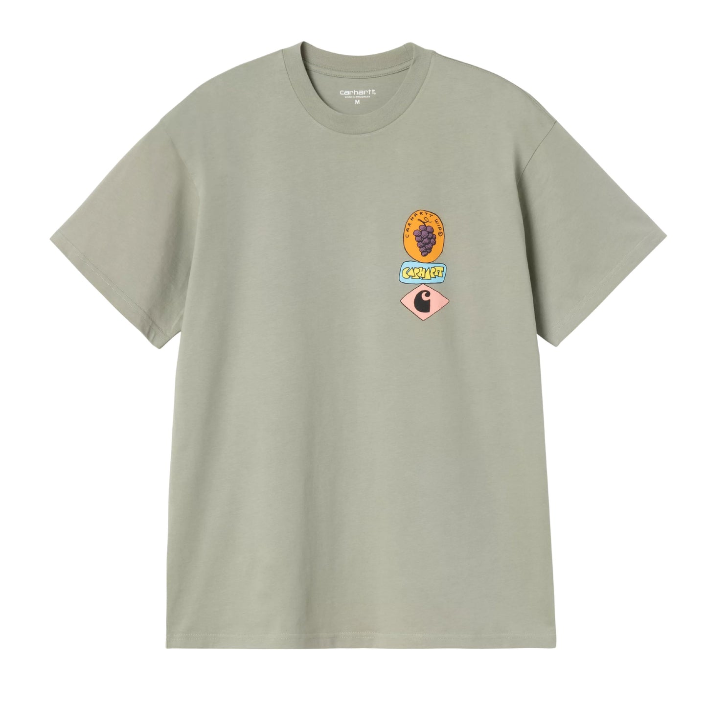 T-Shirt de manga curta para homem Carhartt WIP Stacked Grapes em Verde Shady. Foto da parte da frente.