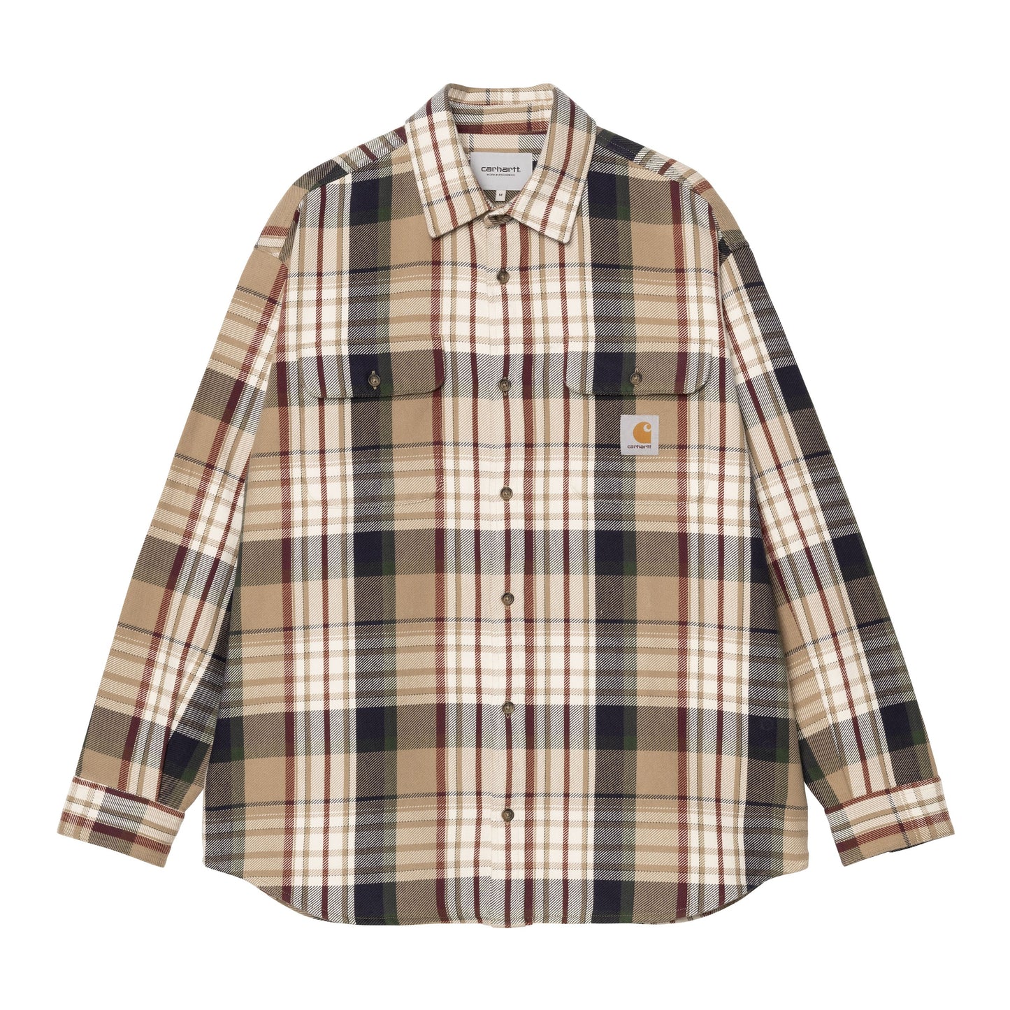 Camisa de manga comprida para homem Carhartt WIP Tamblyn em Tamblyn Check, Leather. Foto da parte da frente.