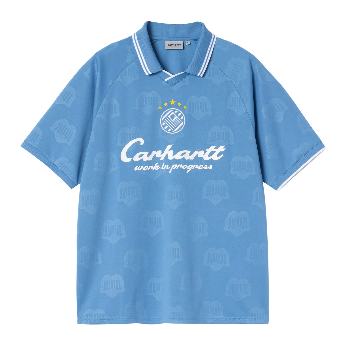 T-Shirt de futebol com manga curta para homem Carhartt WIP Terrace em Heart Train Jacquard, Curacao. Foto da parte da frente.