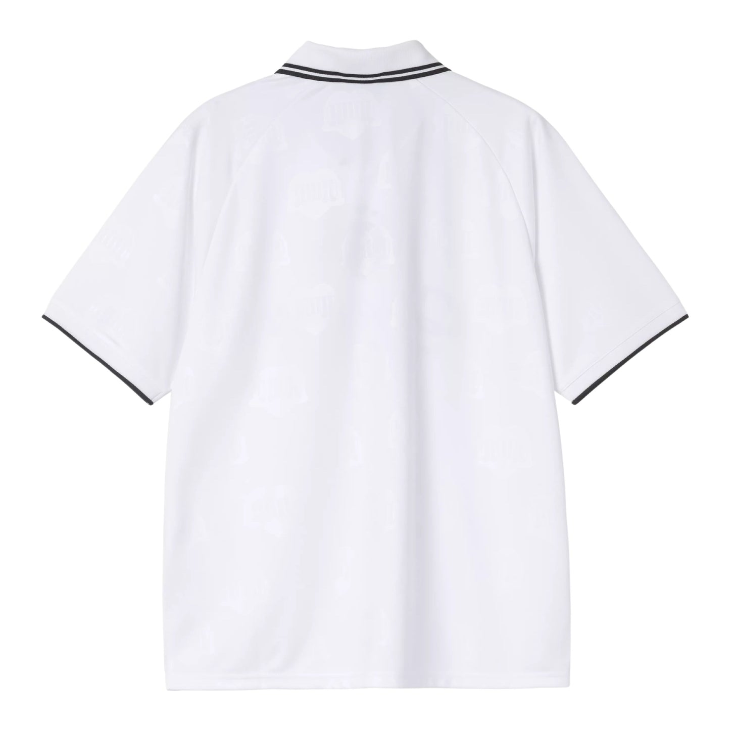 T-Shirt de futebol com manga curta para homem Carhartt WIP Terrace em Heart Train Jacquard, Branco. Foto da parte de trás.