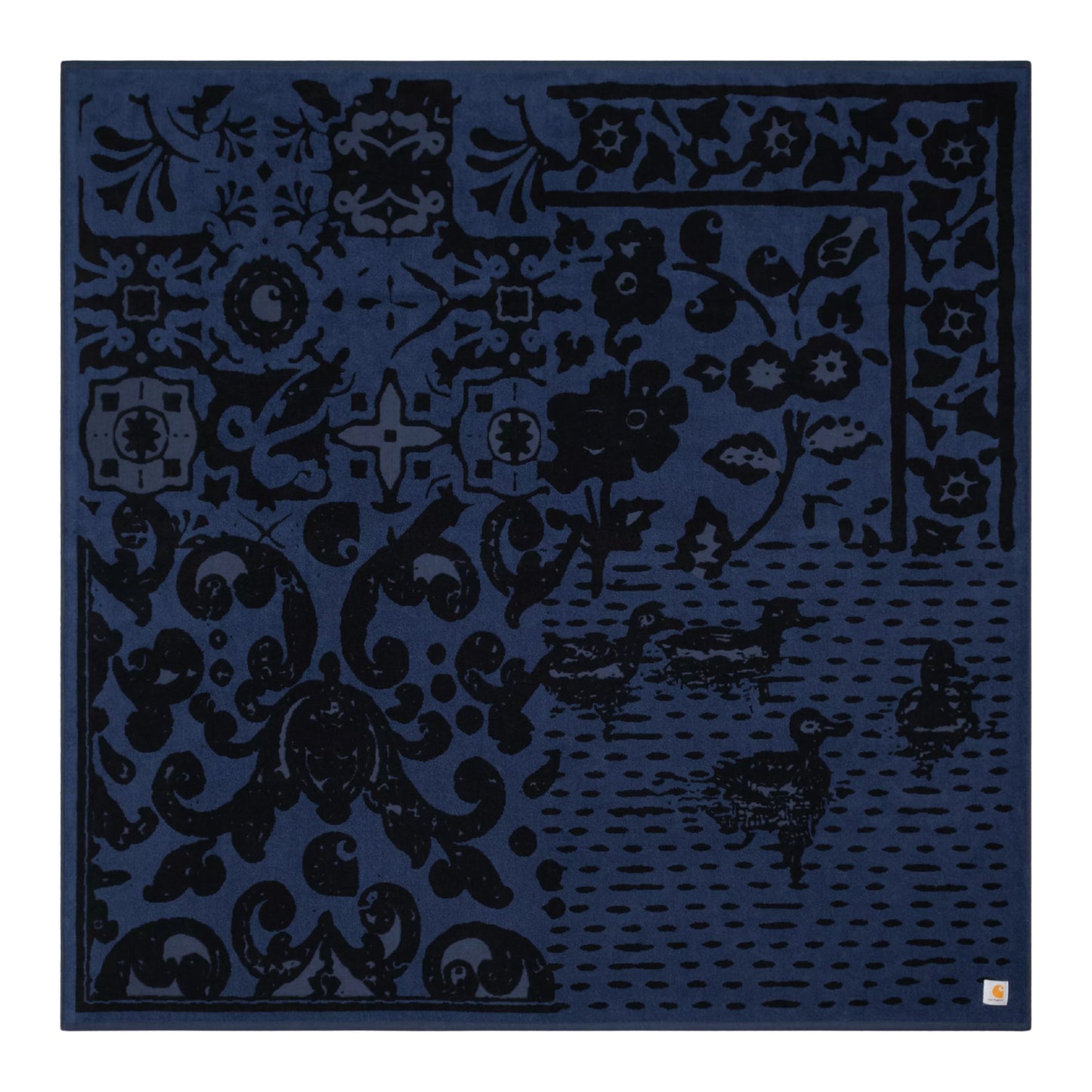 Toalha de praia Carhartt WIP Vestige em Blanket Vestige, Azul. Foto de cima.