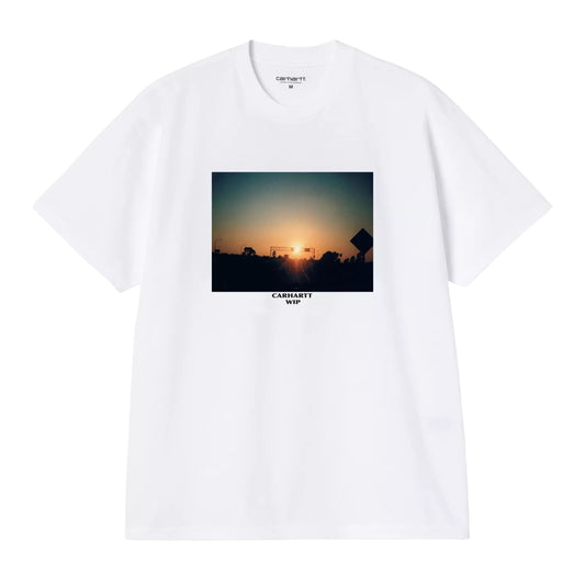 T-Shirt de manga curta para homem Carhartt WIP Warm Views em Branco. Foto da parte da frente.