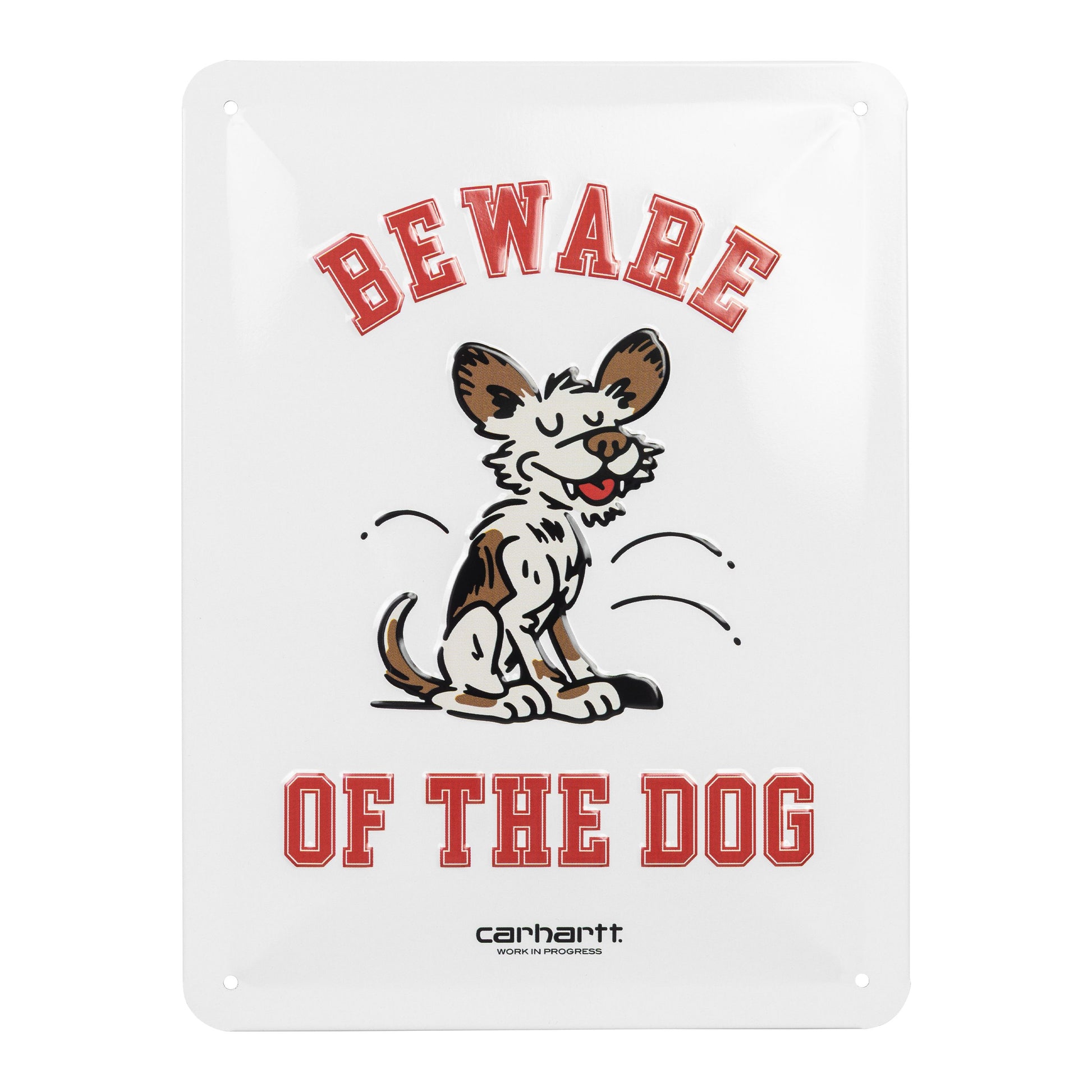 Placa Carhartt WIP Wild Dog Beware em Multicolor. Foto completa do sinal.