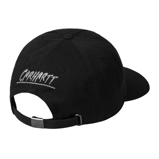 Boné unissexo Carhartt WIP Wiptopia 2 em Preto. Foto da parte de trás.