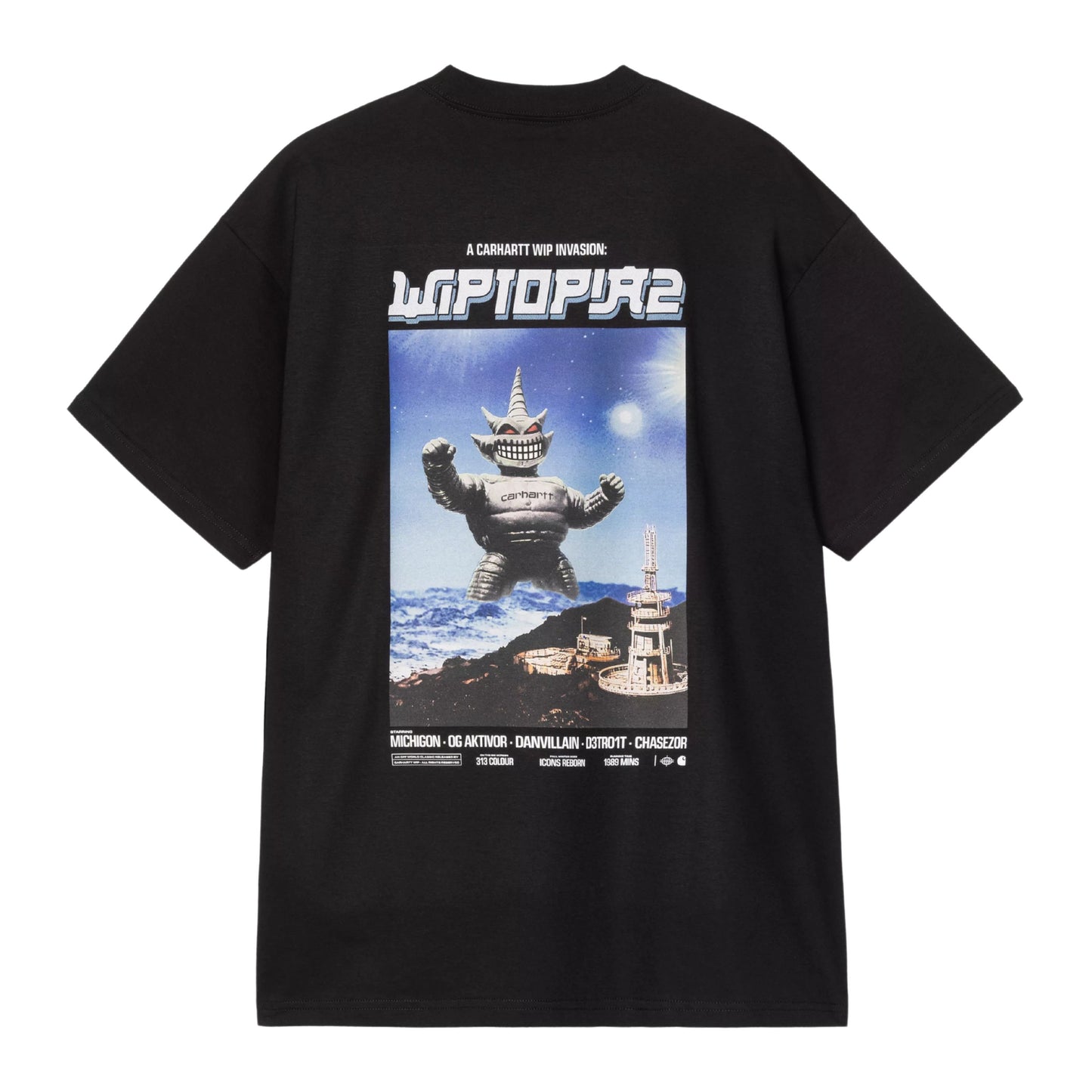 T-Shirt com manga curta para homem Carhartt WIP Wiptopia II em Preto. Foto da parte de trás.