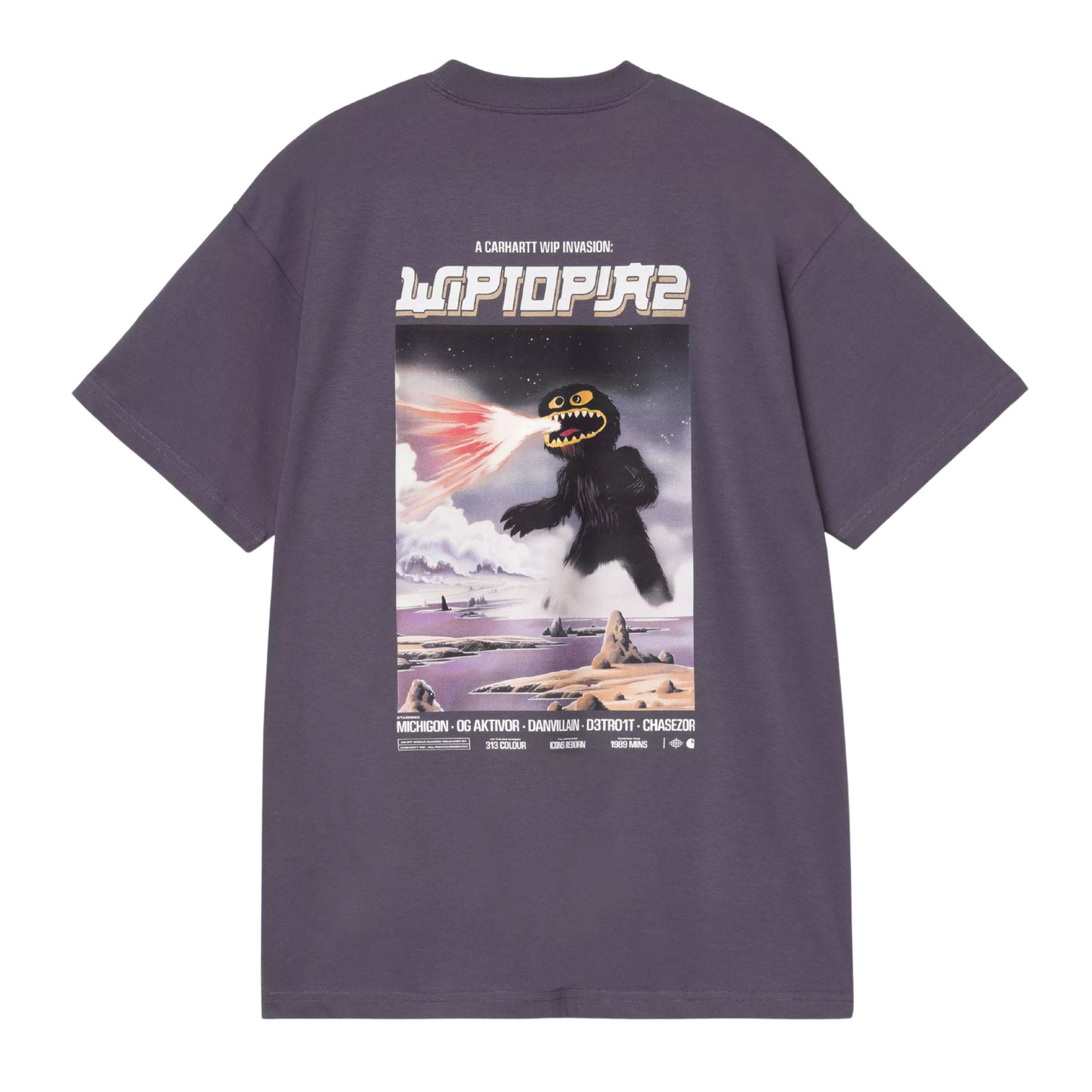 T-Shirt de manga curta para homem Carhartt WIP Wiptopia II em Shady Purple. Foto da parte de trás.