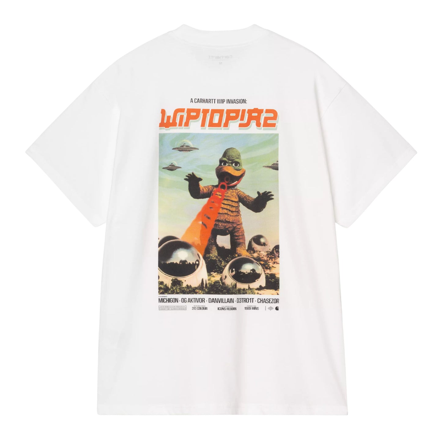 T-Shirt de manga curta para homem Carhartt WIP Wiptopia II em Branco. Foto da parte de trás.