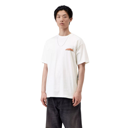 T-Shirt de manga curta para homem Carhartt WIP Wiptopia II em Branco. Foto da parte da frente, vestida.