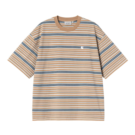 T-Shirt de manga curta para homem Carhartt WIP Zane com riscas Zane em Peanut