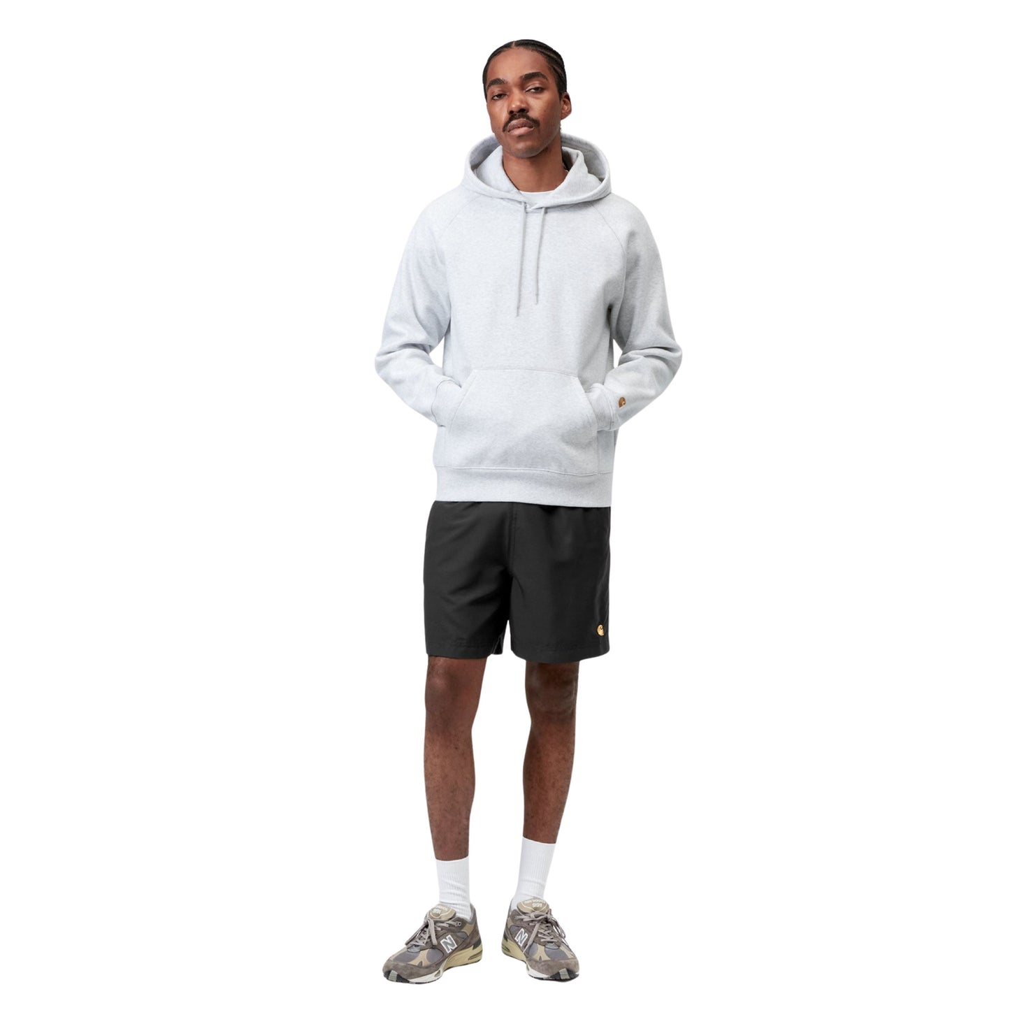 Calção de banho para homem Carhartt WIP Chase em Preto/Gold