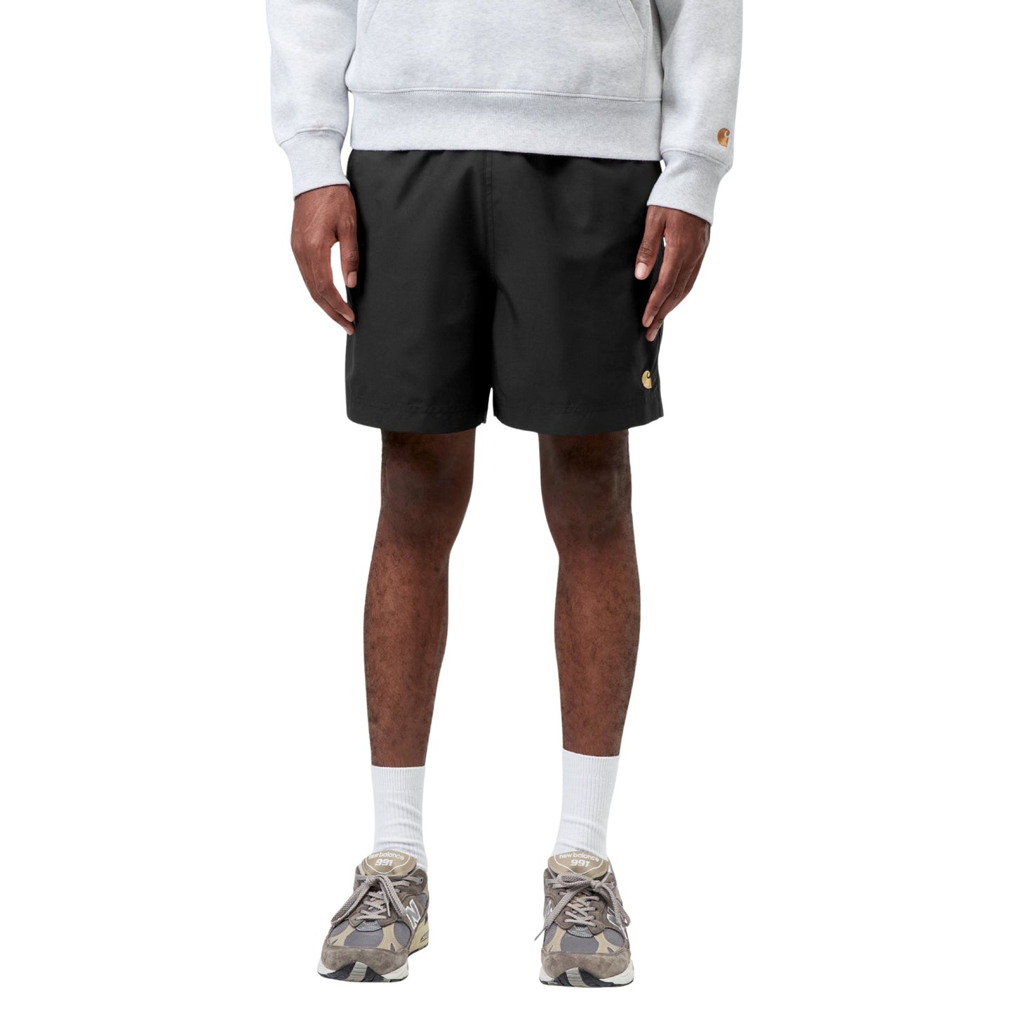 Calção de banho para homem Carhartt WIP Chase em Preto/Gold