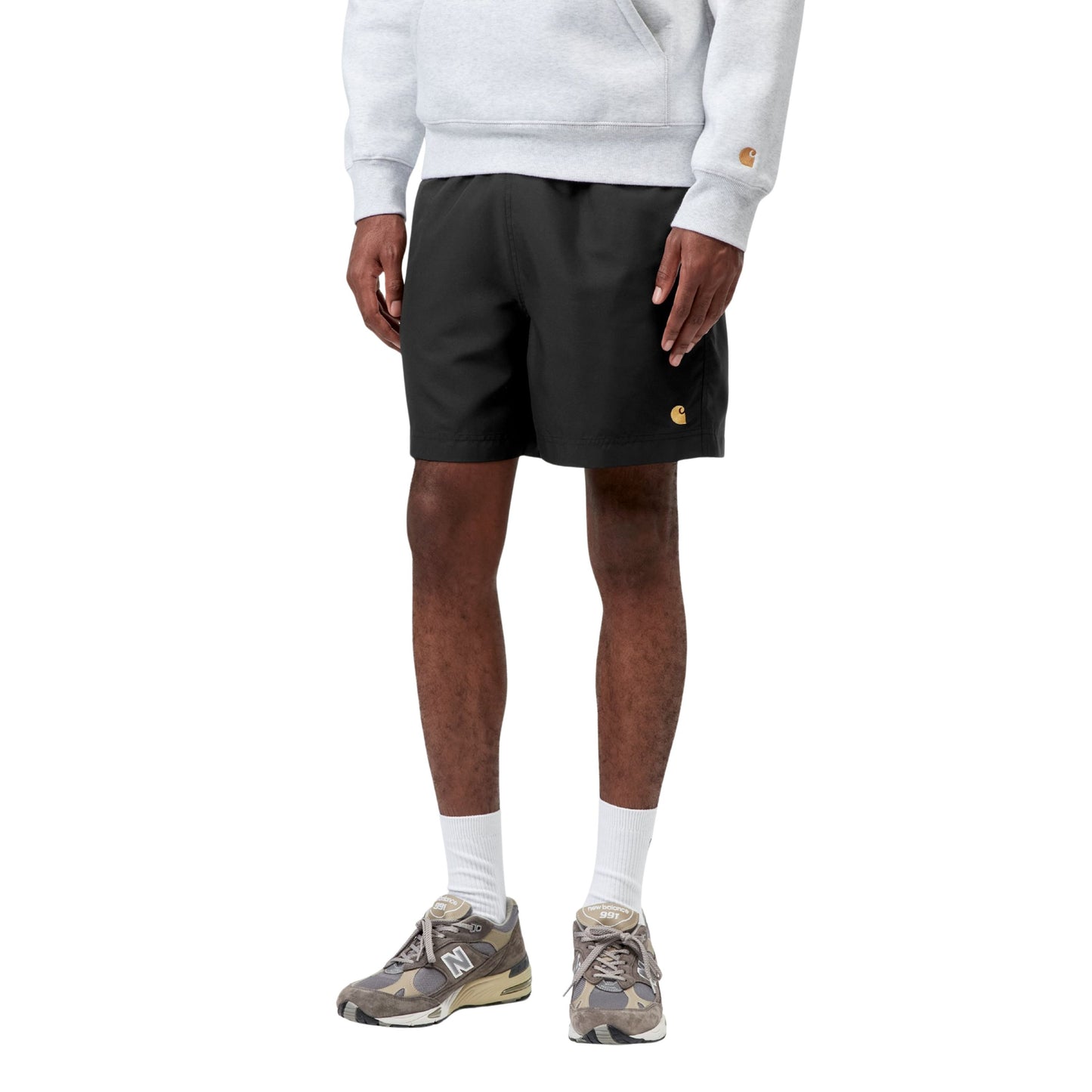 Calção de banho para homem Carhartt WIP Chase em Preto/Gold