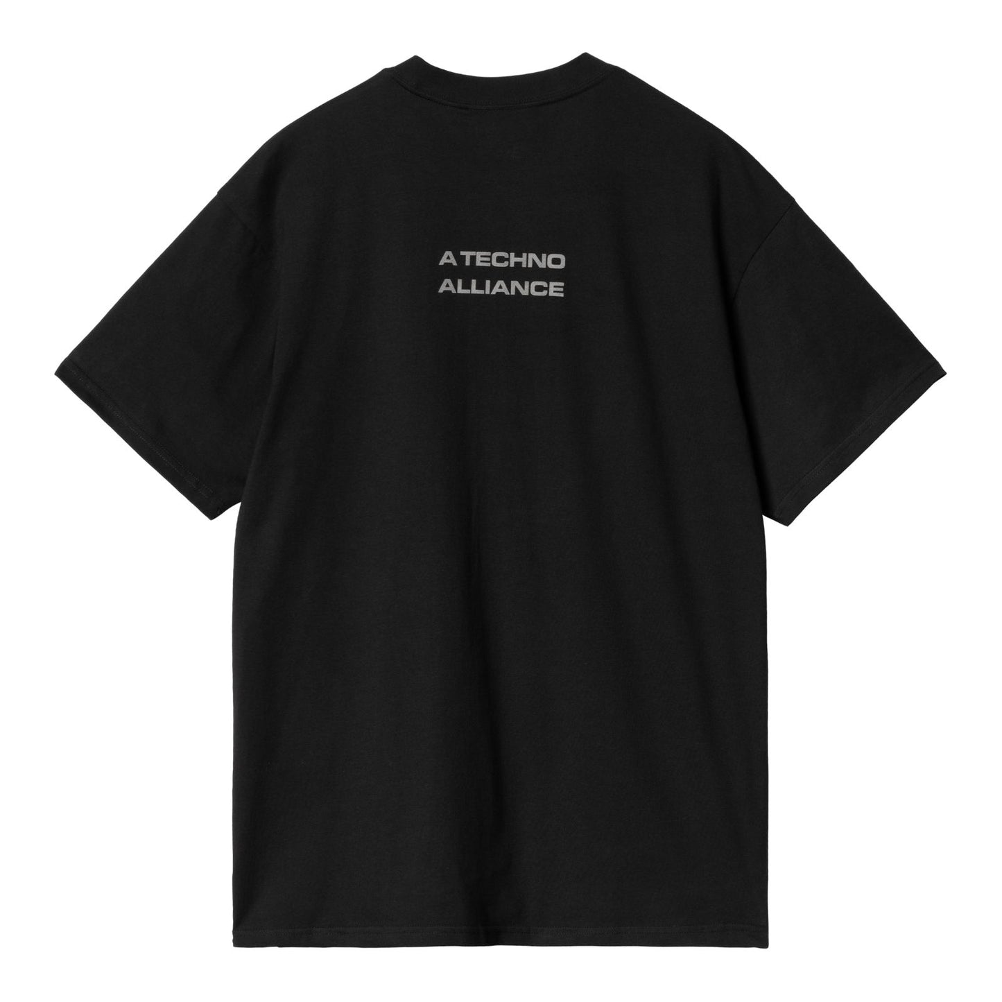 Carhartt WIP x Tresor Techno Alliance Short Sleeve T-Shirt Black/Dark Grey Reflective. Foto da parte de trás.