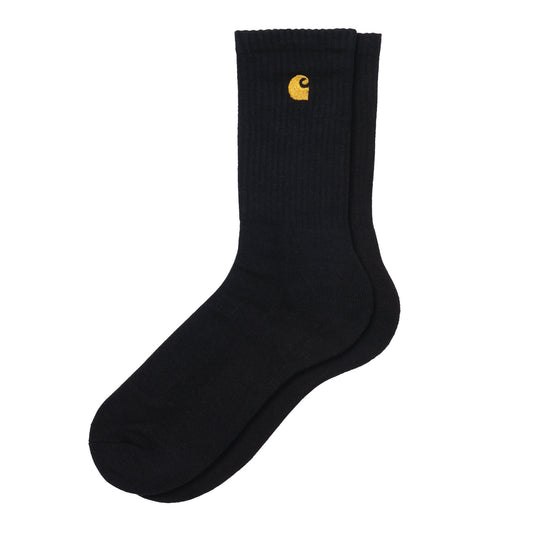 Carhartt WIP Chase Socks Black/Gold. Foto da lateral.