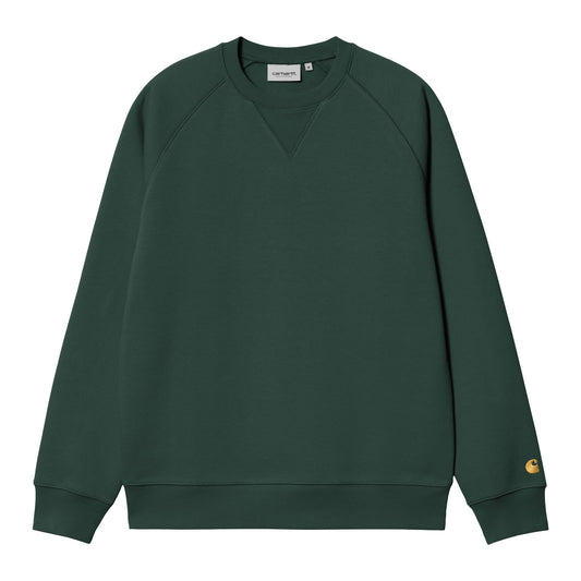 Carhartt WIP Chase Sweat Discovery Green/Gold. Foto da parte da frente.