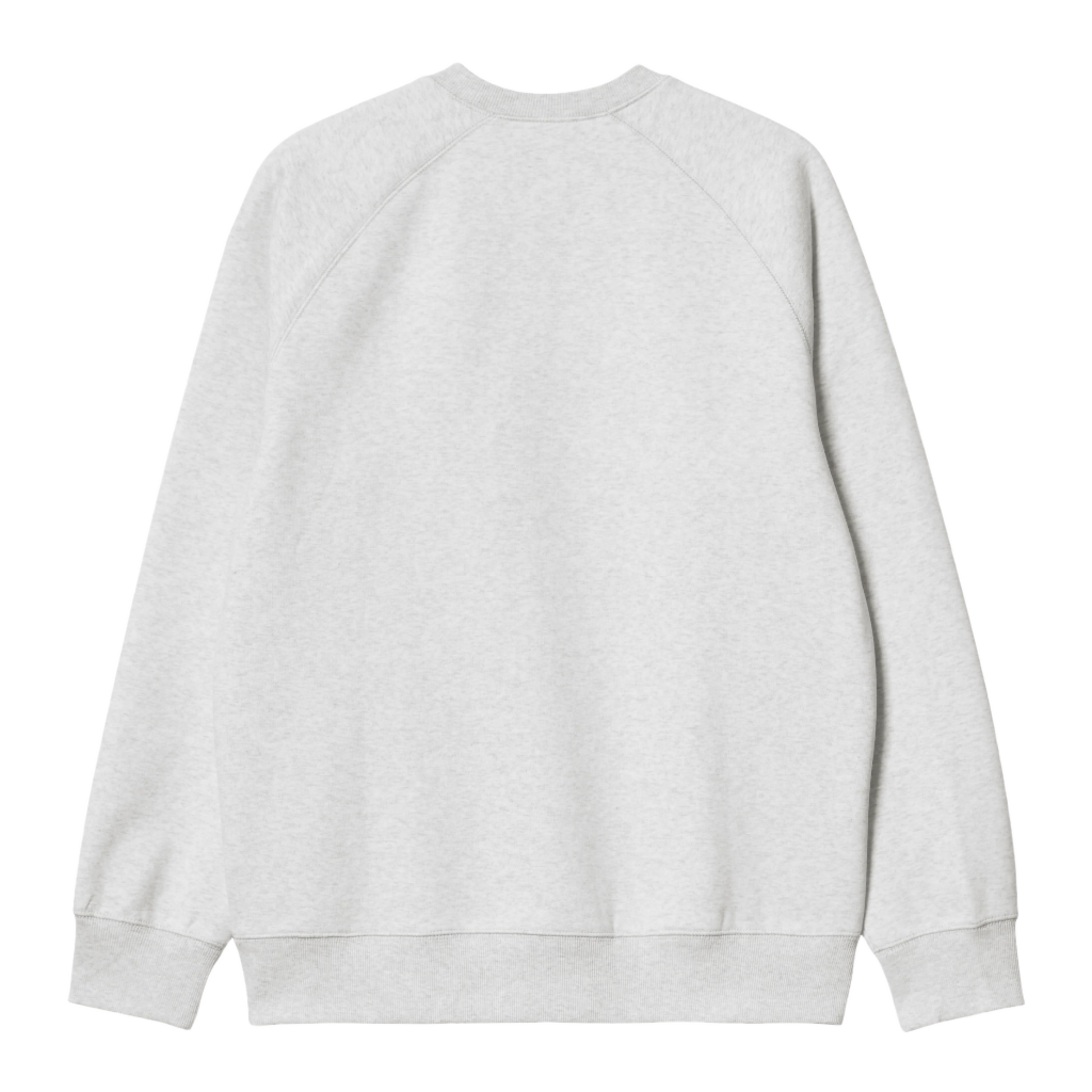 Sweat de homem Carhartt WIP Chase em Ash Heather/Gold. Foto da parte de trás.