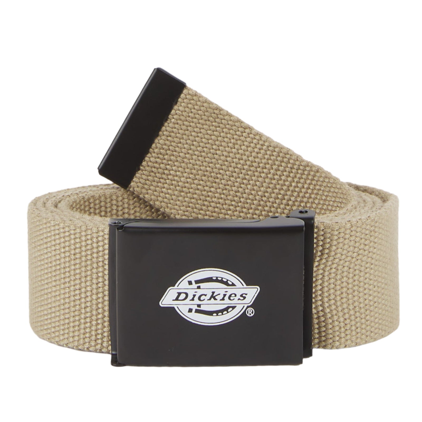 Cinto Dickies Orcutt em Khaki. Foto do cinto enrolado.