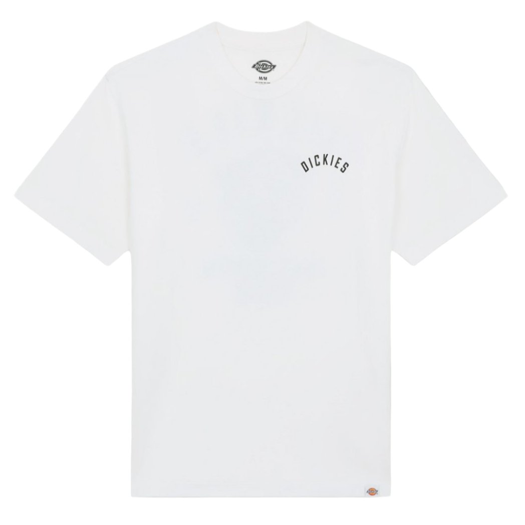 Dickies Panther Short Sleeve T-Shirt White. Foto da parte da frente.