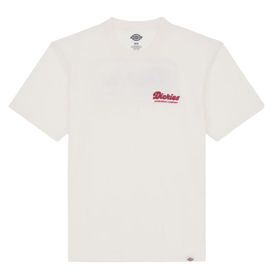 T-Shirt de manga curta Dickies Lewistown em Egret. Foto da parte da frente.