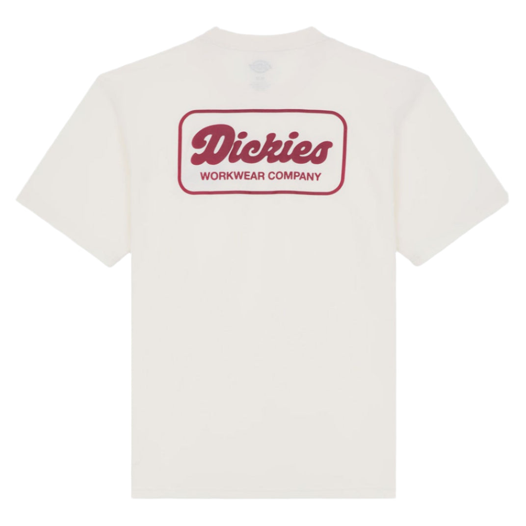 T-Shirt de manga curta Dickies Lewistown em Egret. Foto da parte de trás.