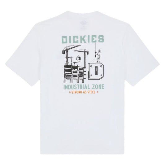 Dickies Industrial Zone Short Sleeve T-Shirt White. Foto da parte de trás.