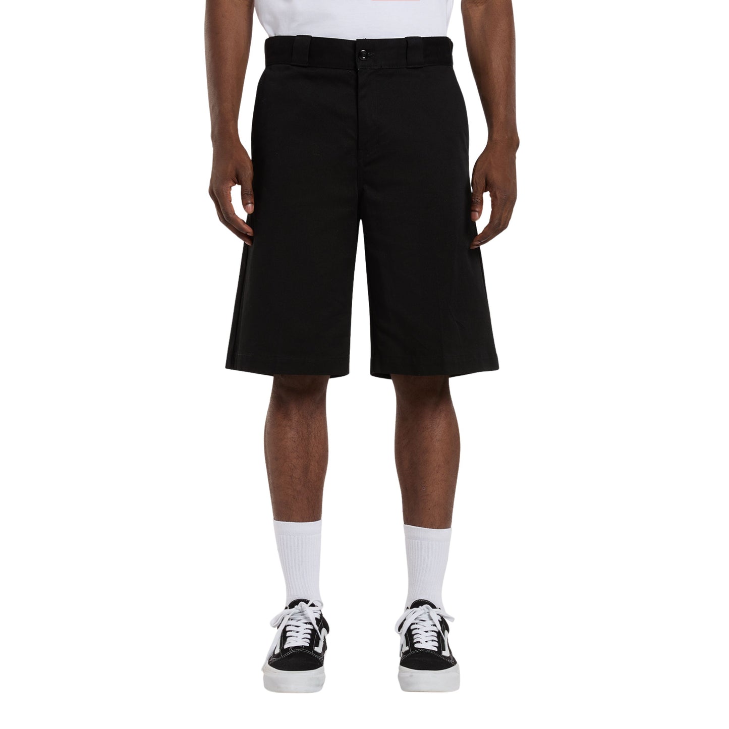 Calções de homem Dickies 247 em Preto. Foto da parte da frente.