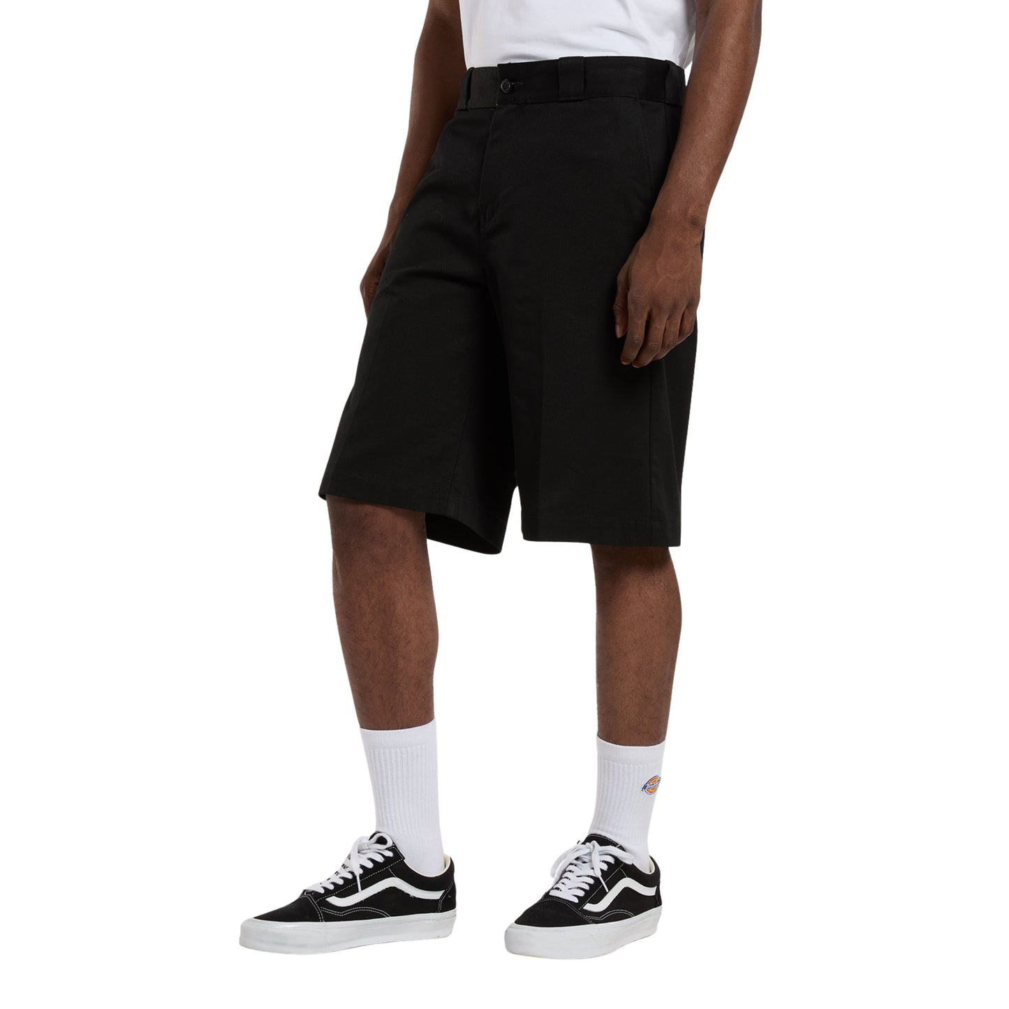 Calções de homem Dickies 247 em Preto. Foto da parte da frente.