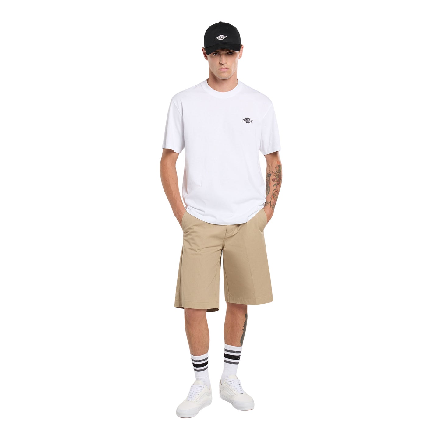 Calções de homem Dickies 247 em Desert Sand. Foto da parte da frente.