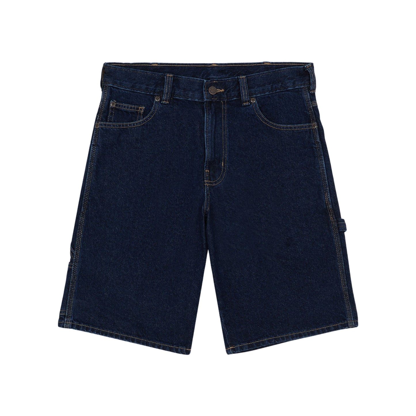 Calções de ganga para homem Dickies 993 11 Inch Carpenter em Dark Indigo. Foto da parte da frente.