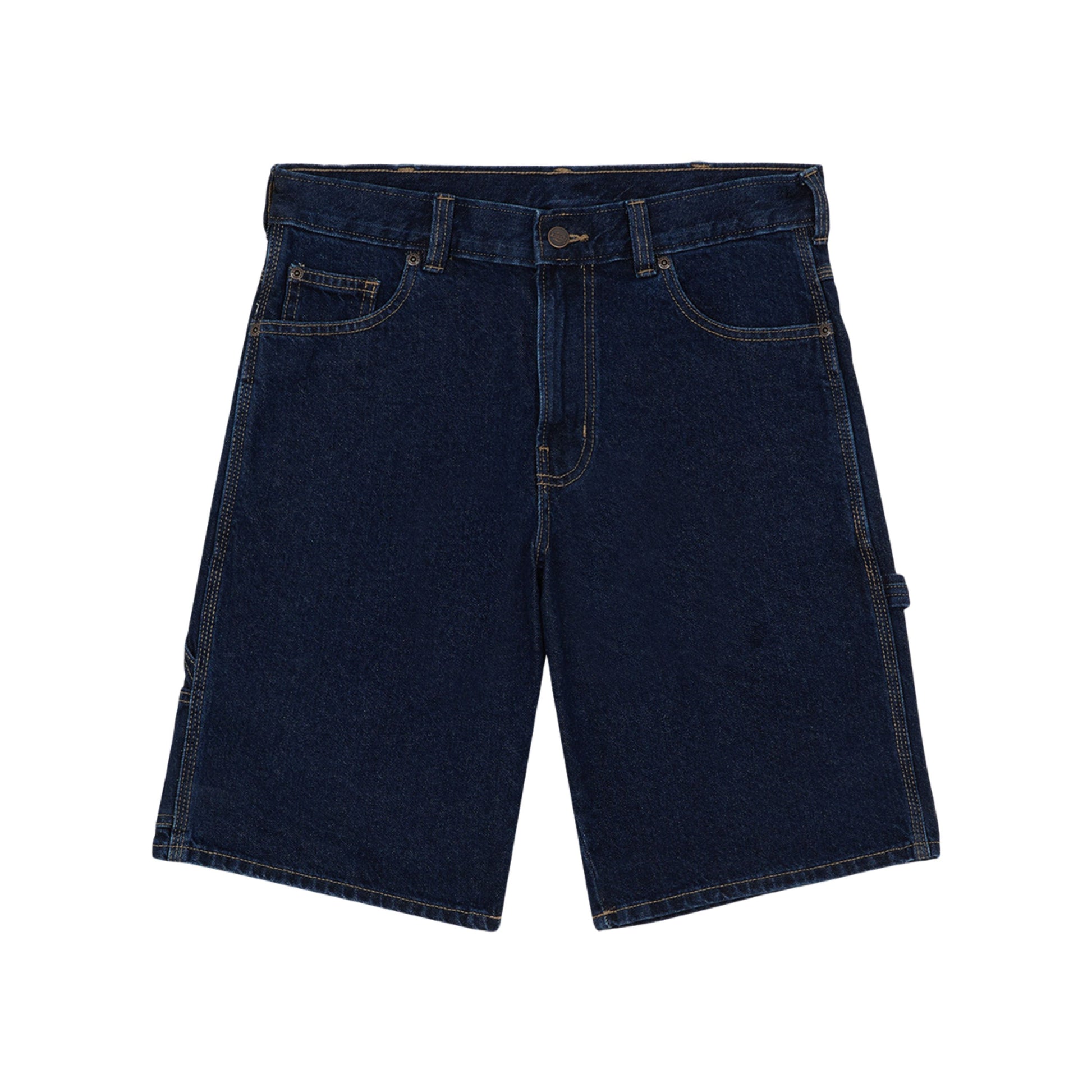 Calções de ganga para homem Dickies 993 11 Inch Carpenter em Dark Indigo. Foto da parte da frente.