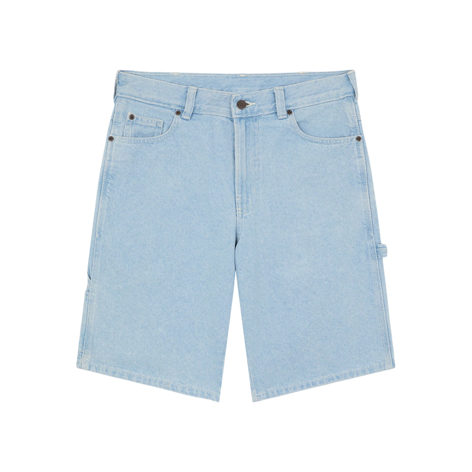 Calções de ganga para homem Dickies 993 11 Inch Carpenter em Vintage Blue. Foto da parte da frente.