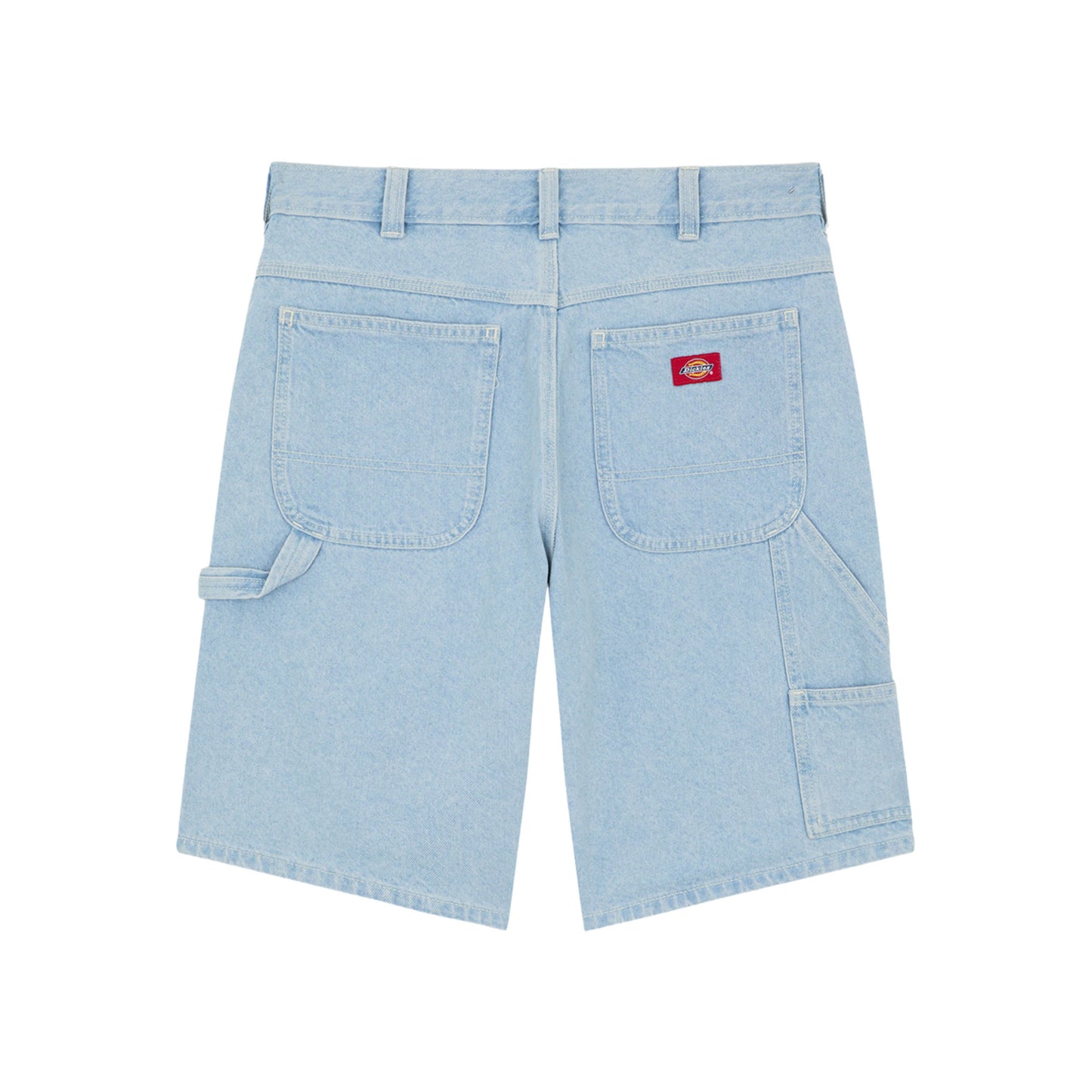 Calções de ganga para homem Dickies 993 11 Inch Carpenter em Vintage Blue. Foto da parte de trás.