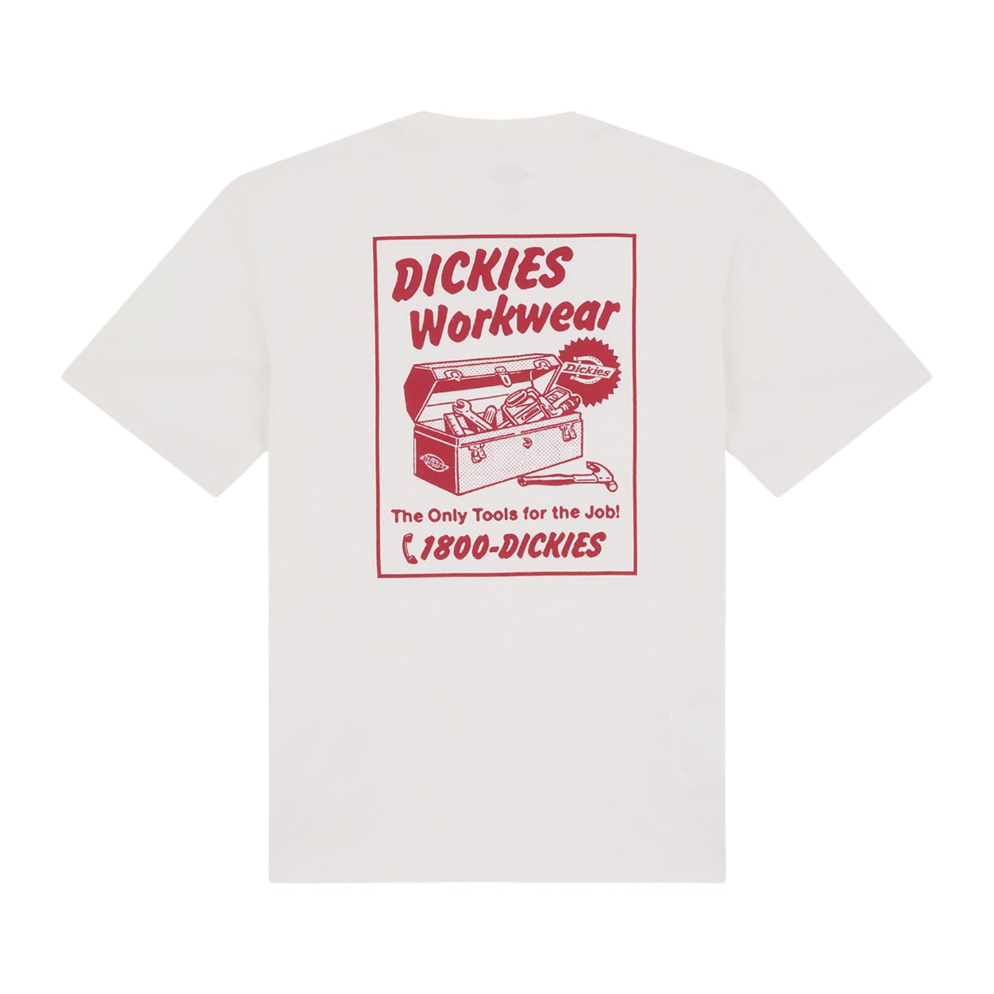 T-Shirt de manga curta para homem Dickies Dry Ridge em Egret. Foto da parte de trás.