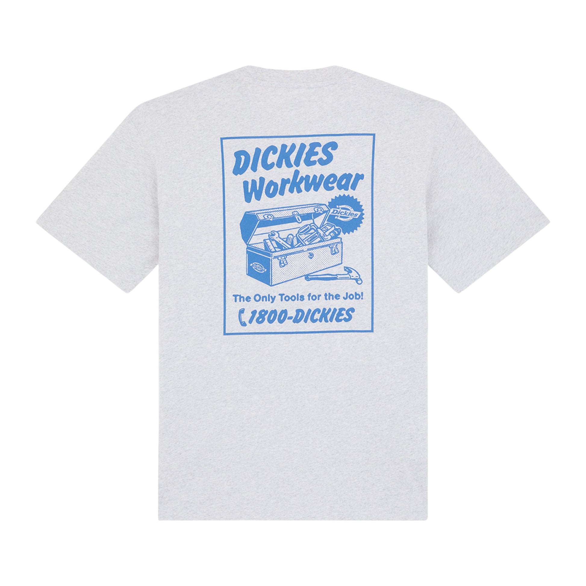 T-Shirt de manga curta para homem Dickies Dry Ridge em Cinza Claro. Foto da parte de trás.